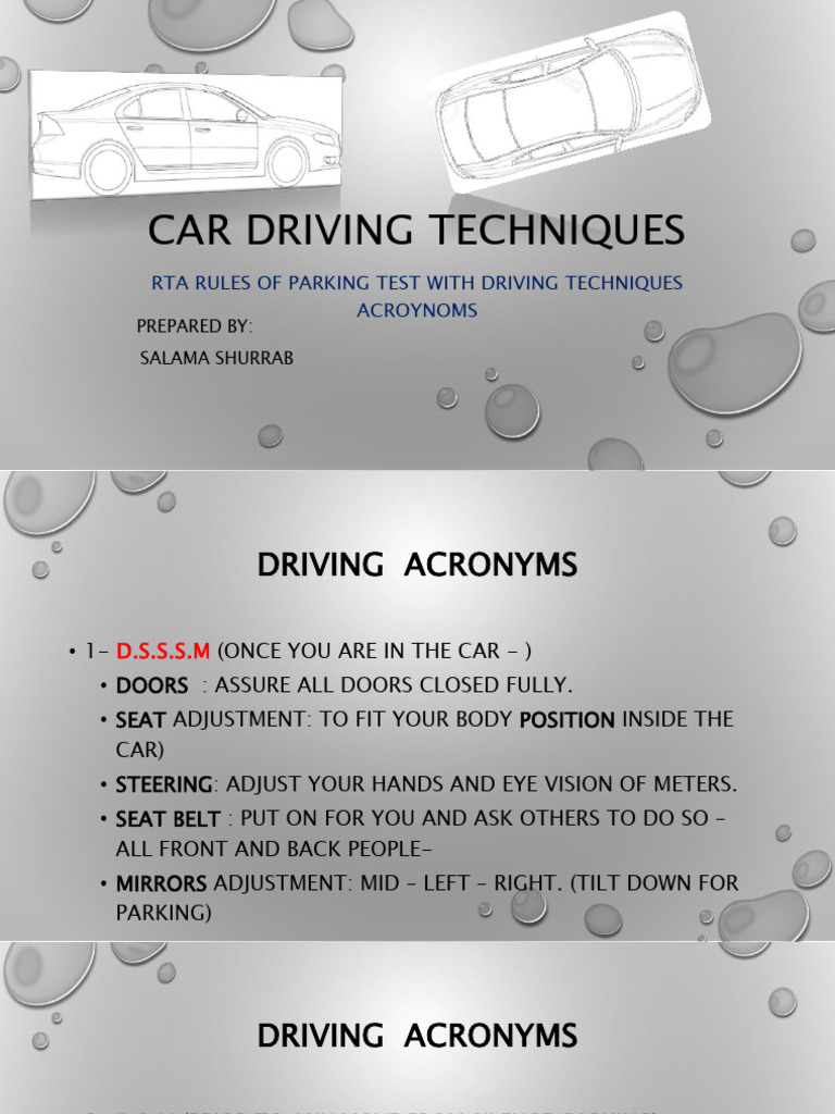 Car Driving Techniques: Rta Rules of Parking Test With Driving ...