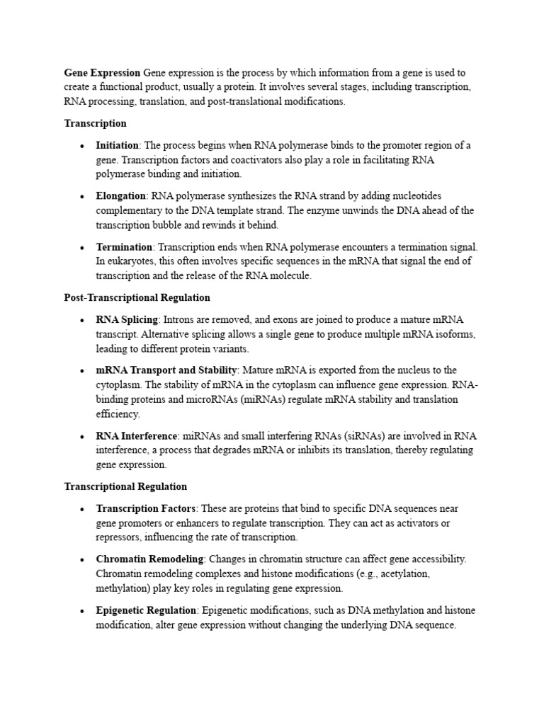 Understanding Gene Expression Processes | PDF | Gene Expression ...