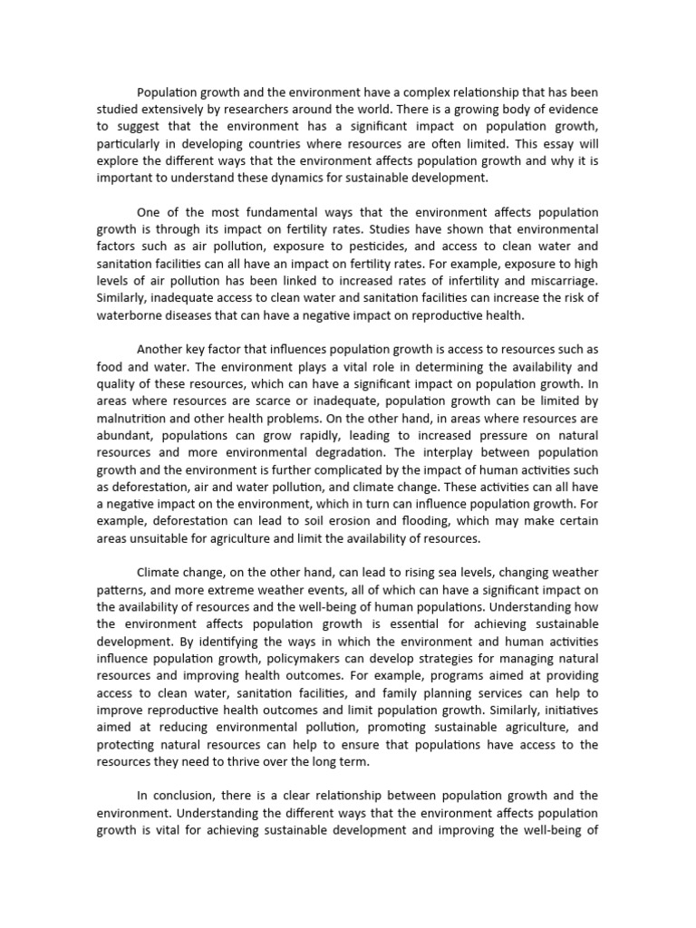 How The Environment Affects Growth Population | PDF | Sustainability ...