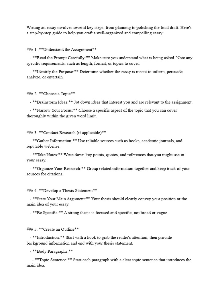 Step-by-Step Essay Writing Guide | PDF | Essays | Proofreading