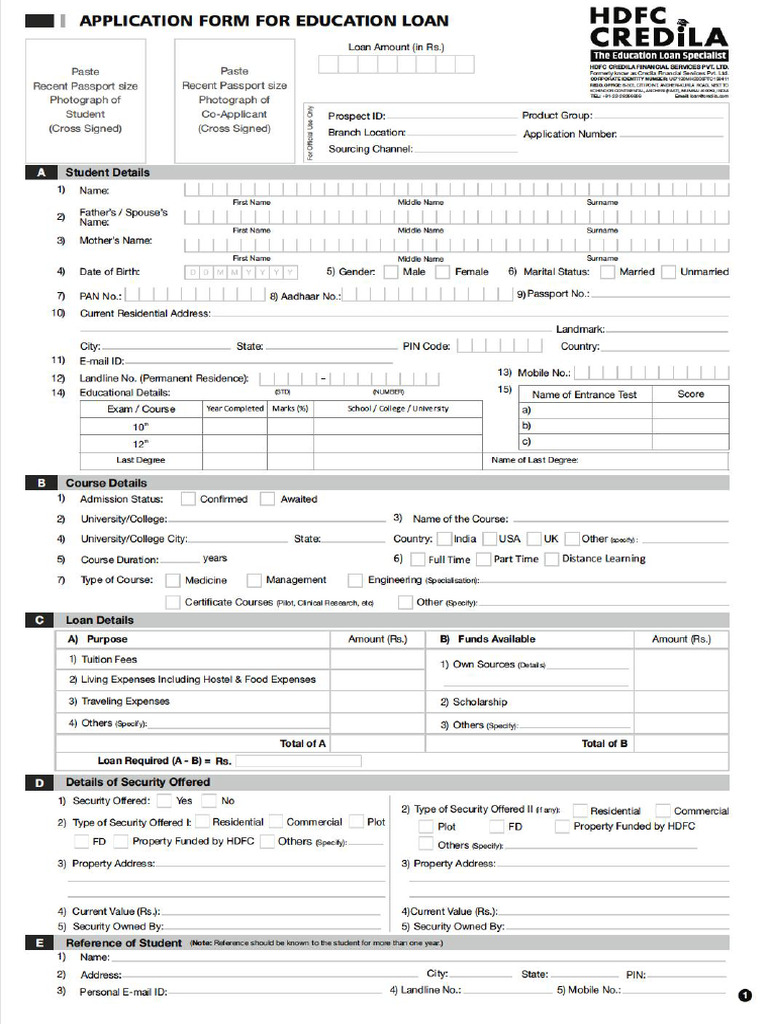 HDFC CredilaApplicationForm | PDF