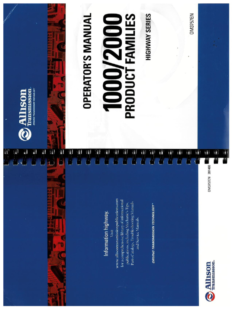 ALLISON 1000 TRANSMISSION PARTS CATALOG PDF intelligence overview