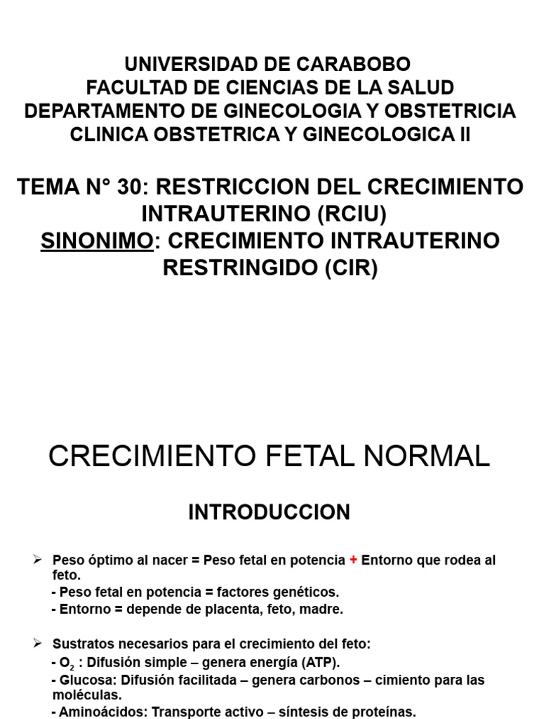 RCIU | PDF | Feto | Especialidades Medicas