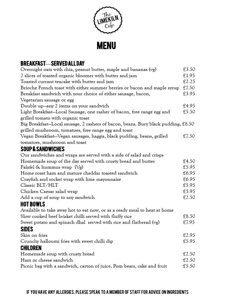 Lockdown Takeout Menu | PDF | Bacon | Drink