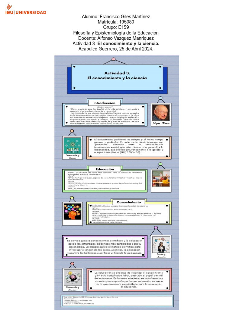 Actividad 3. El Conocimiento y La Ciencia | PDF | Ciencia y matemáticas ...