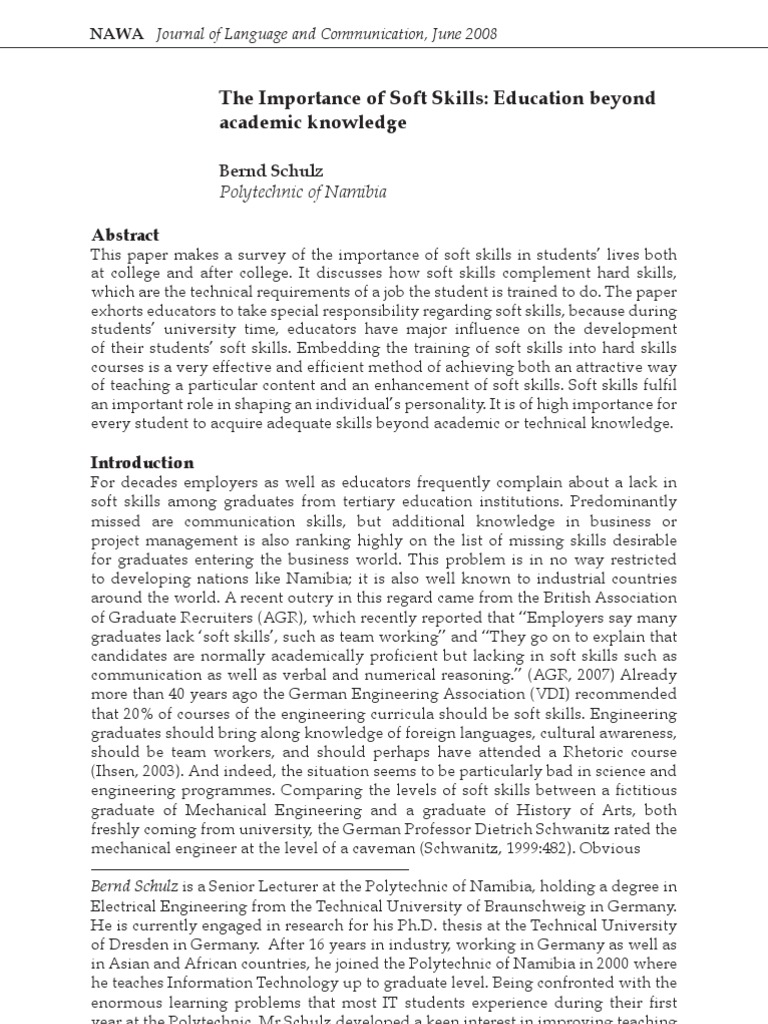 Importance of Soft Skills in Education | PDF | Rhetoric | Curriculum