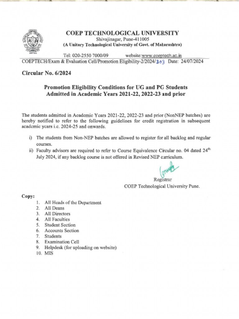 Academic Circular - 06 - 2024 | PDF