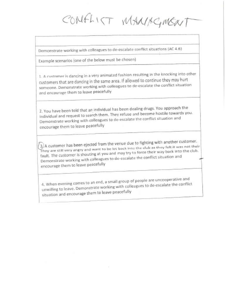 Conflict Management. Scenario | PDF