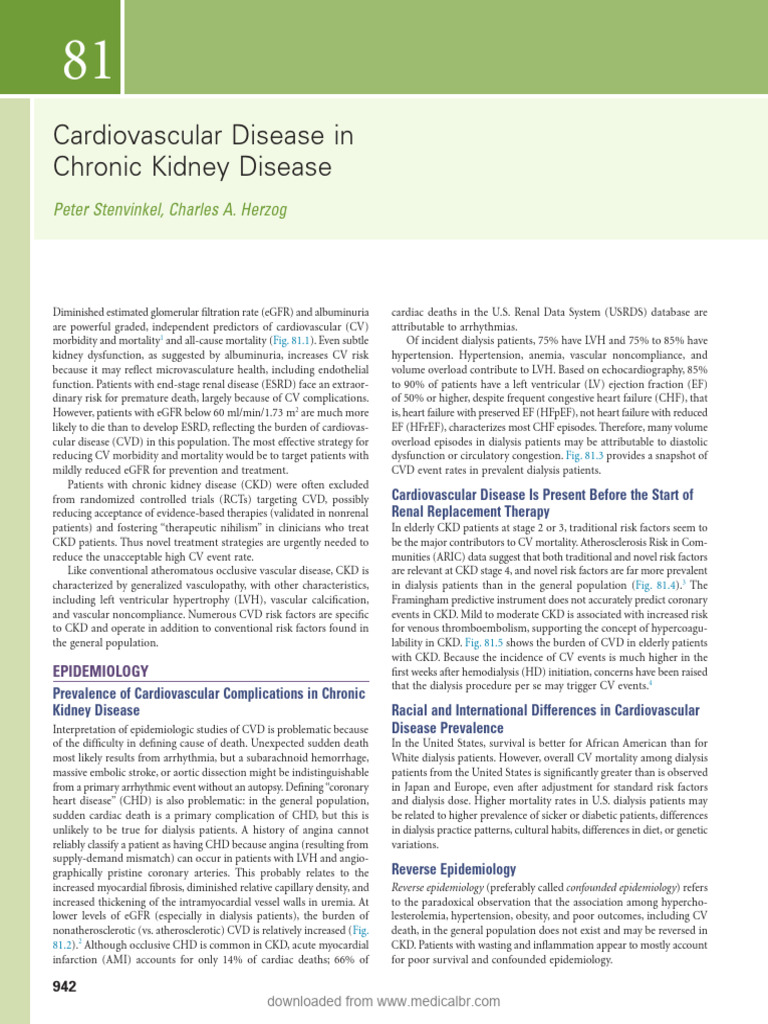 CKD and Cardiovascular Risks | PDF | Chronic Kidney Disease | Coronary ...