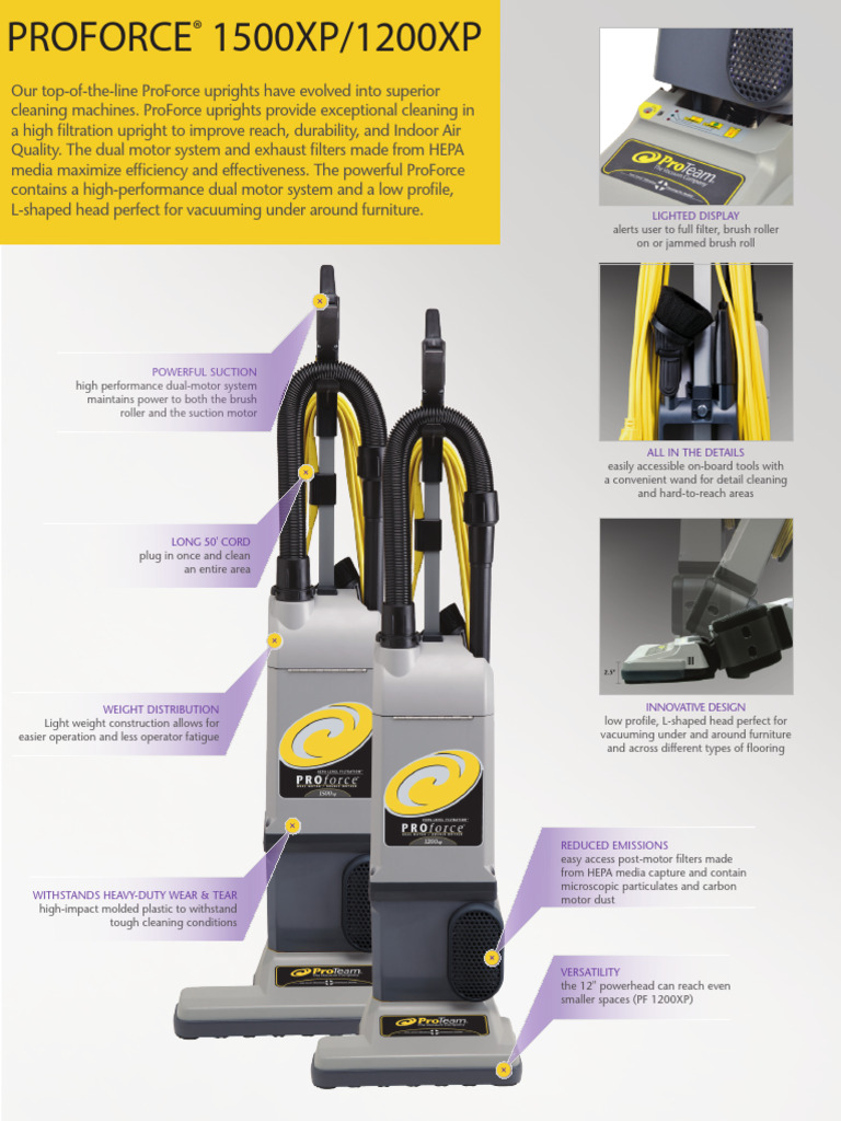 ProForce 1200XP/1500XP Vacuum Overview | PDF | Vacuum Cleaner