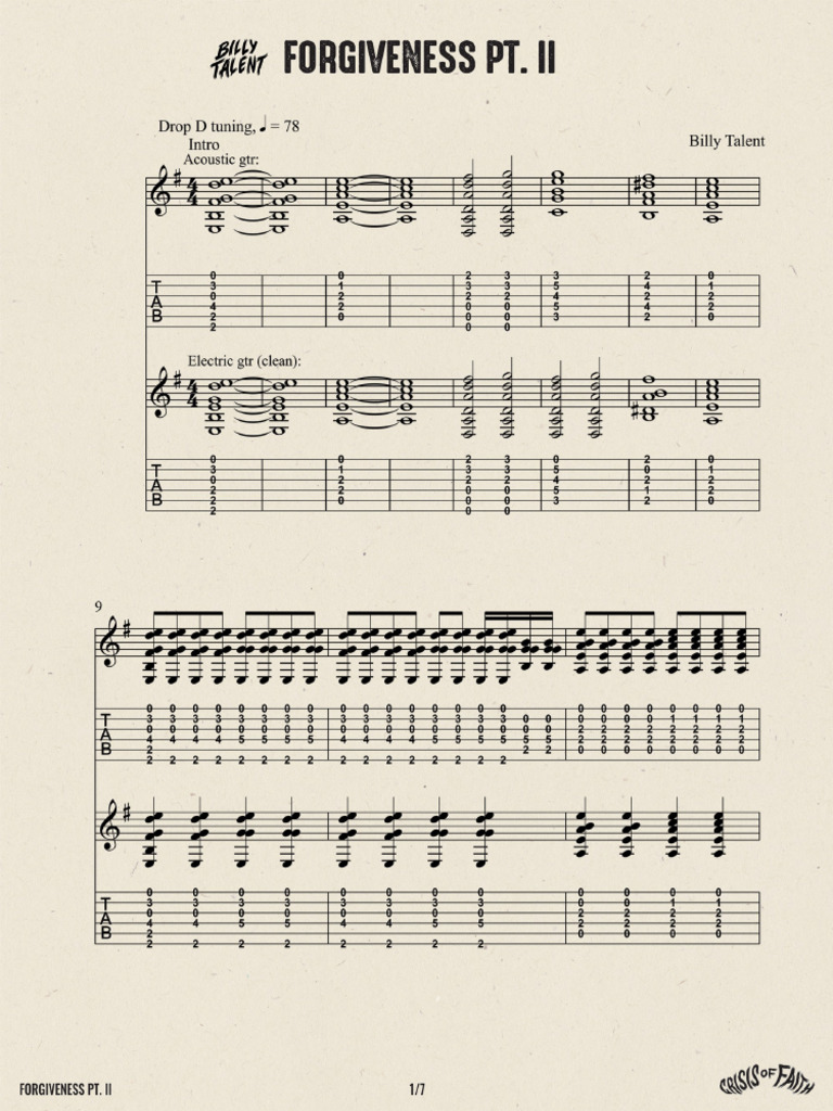 Forgiveness Part Ii Tab Pdf