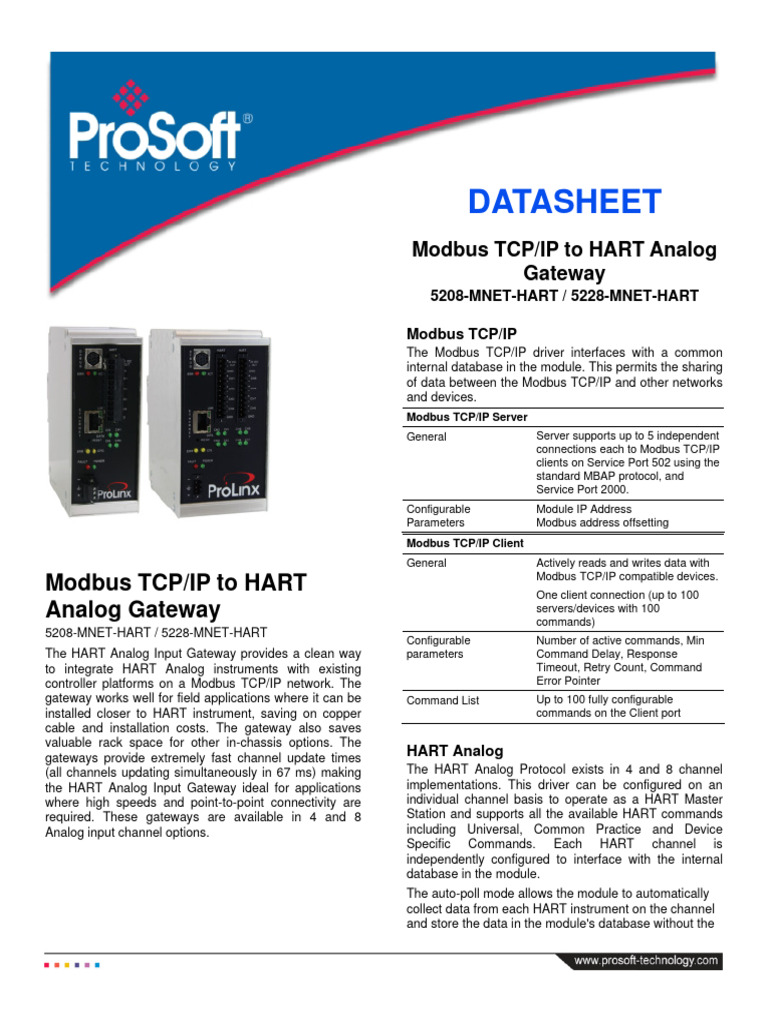 MNET HART Analog Datasheet | PDF | Transmission Control Protocol ...