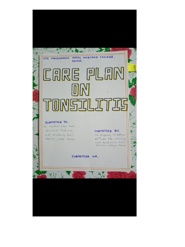 Tonsillitis Care Plan 3rd Yr. | PDF