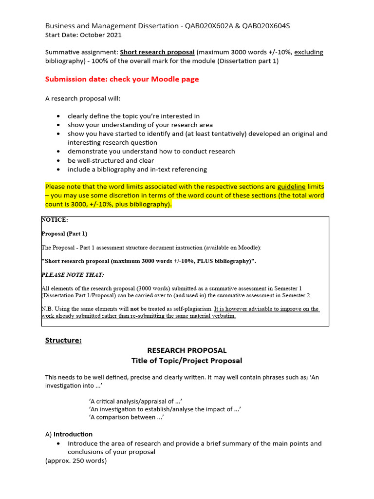 Business Management Dissertation Proposal | PDF | Methodology | Science