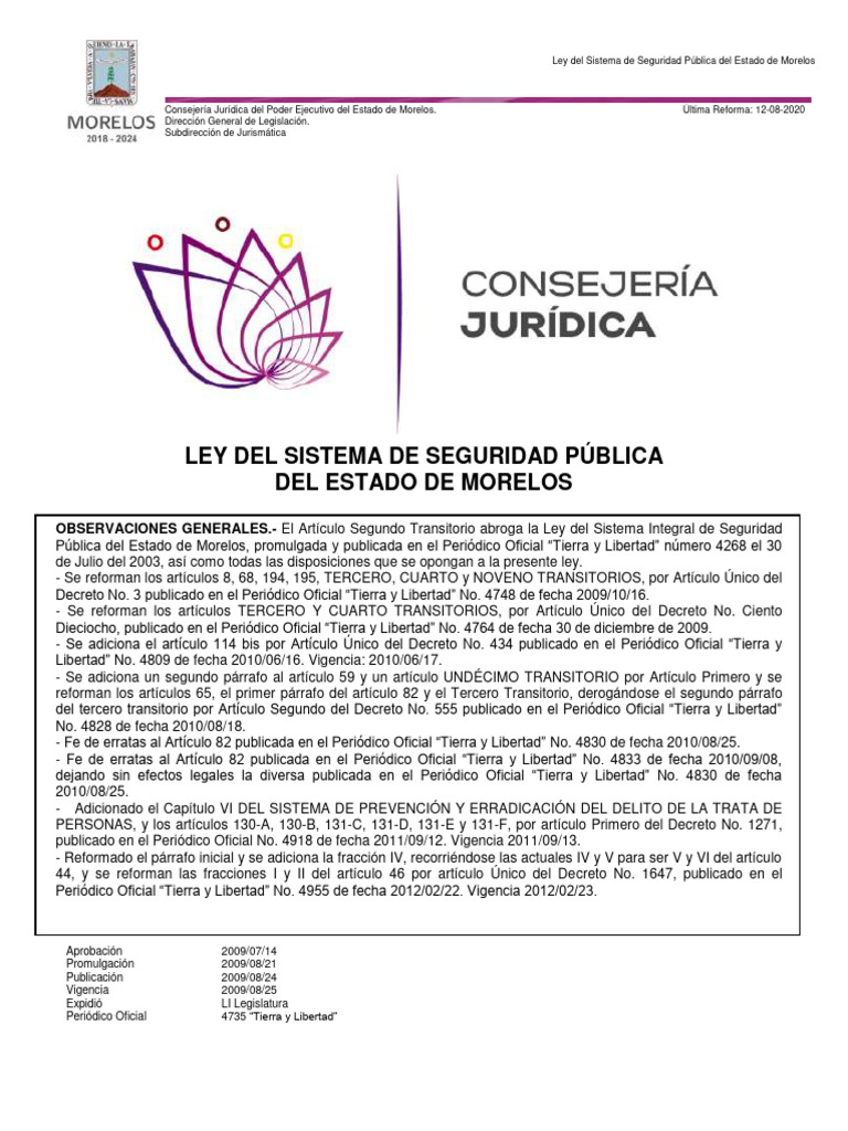 Ley Del Sistema de Seguridad Publica | PDF | Policía | Estado (política)