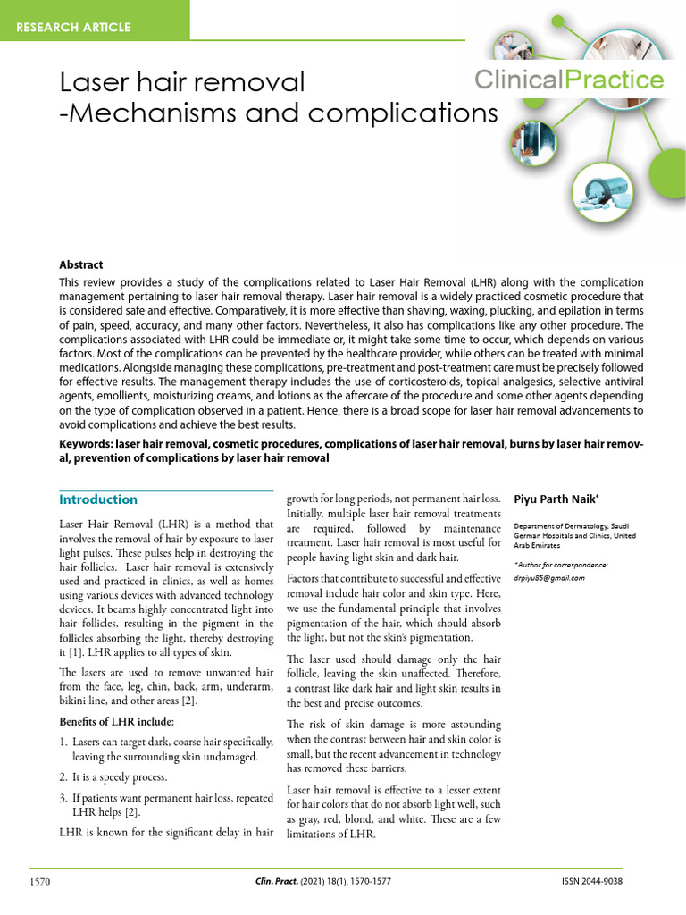 Laser Hair Removal: Mechanisms & Risks | PDF | Skin | Integumentary System