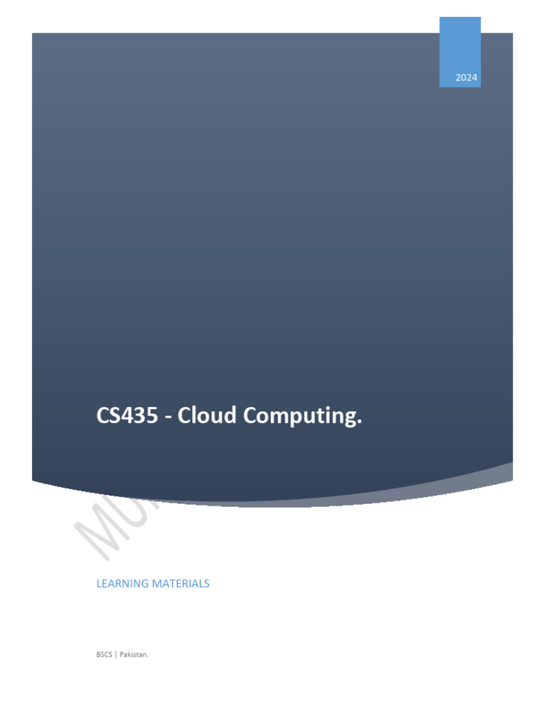 CS435 Cloud Computing Learning Materials | PDF | Cloud Computing ...