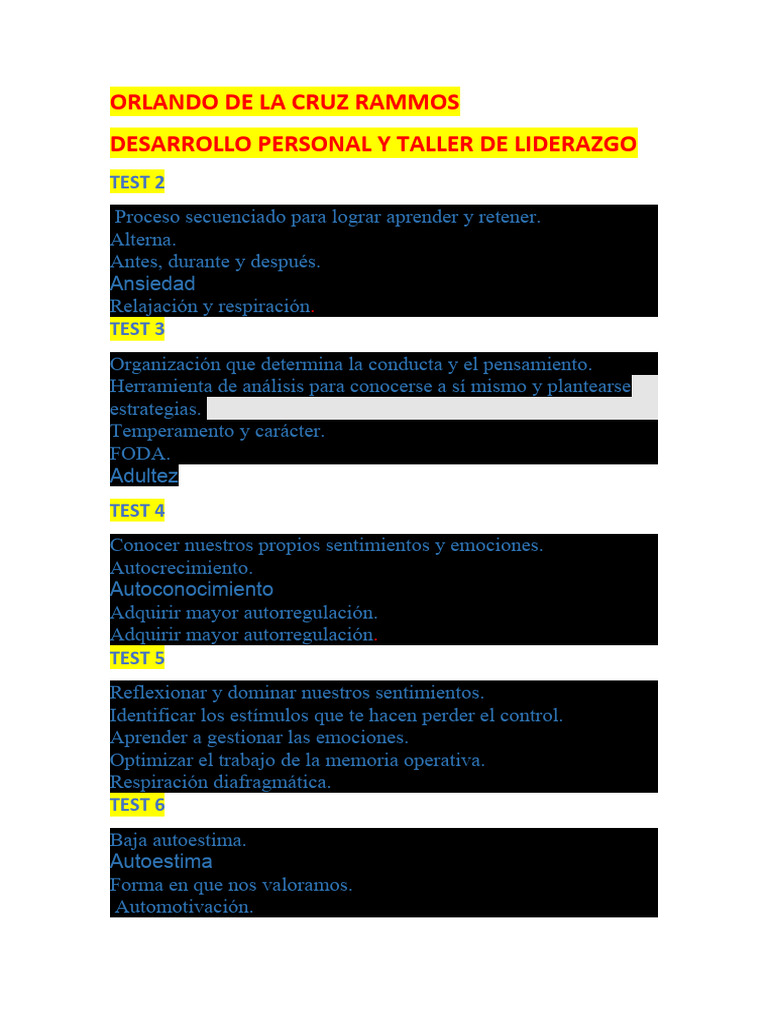 Taller de Liderazgo y Desarrollo Personal | PDF | Las emociones ...