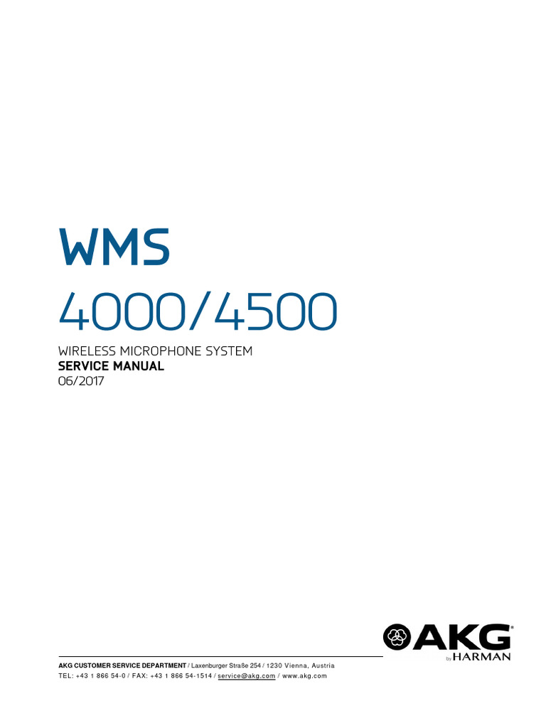 WMS 4000/4500 Wireless Mic Manual | PDF | Electrical Connector | Backlight
