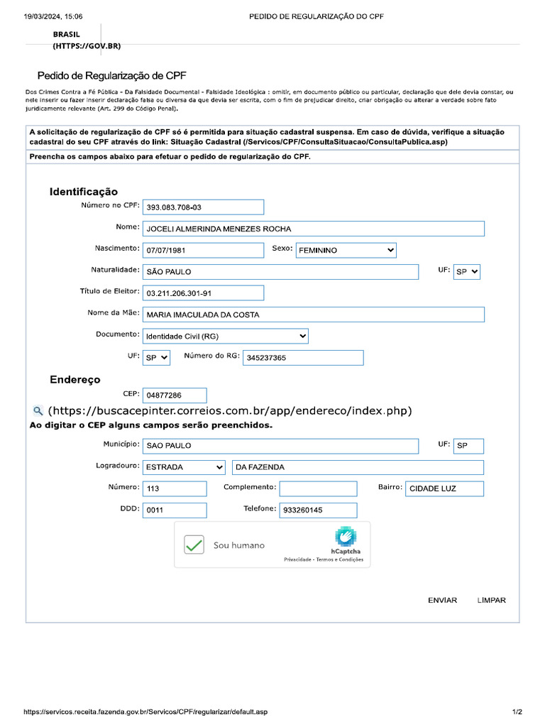 Regularizaçao CPF | PDF