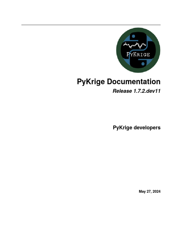 Geostat Framework Readthedocs Io Pykrige en Latest | PDF | Parameter ...