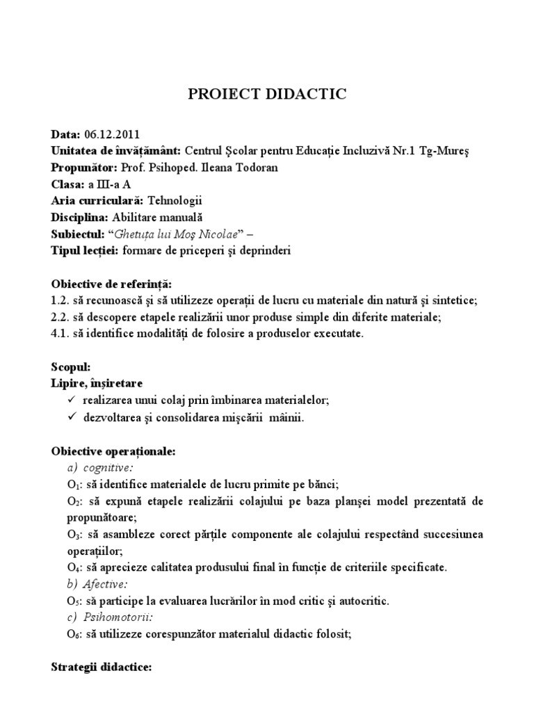 Discriminator Inhiba Biografie Cizma Lui Mos Nicolae Proiect Didactic Mariacastrojato Com