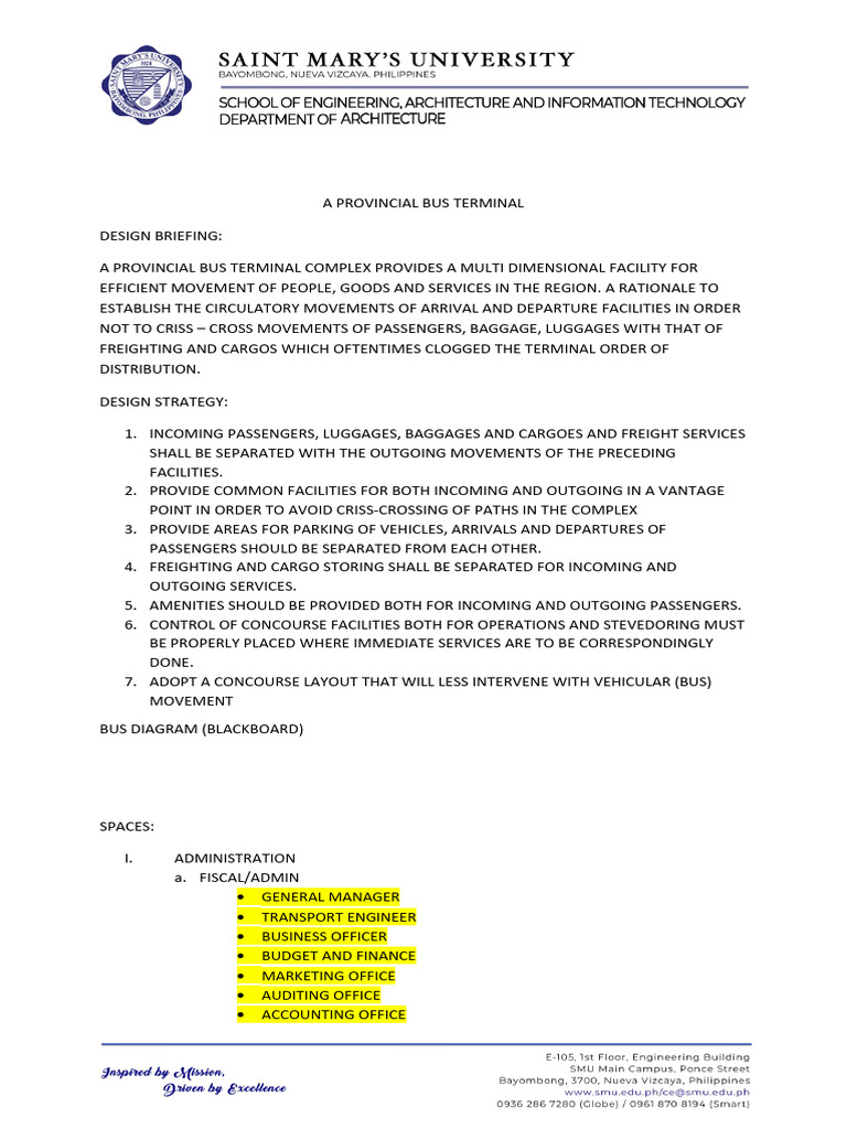 Design 6 Provincial Bus Terminal | PDF | Cargo | Baggage