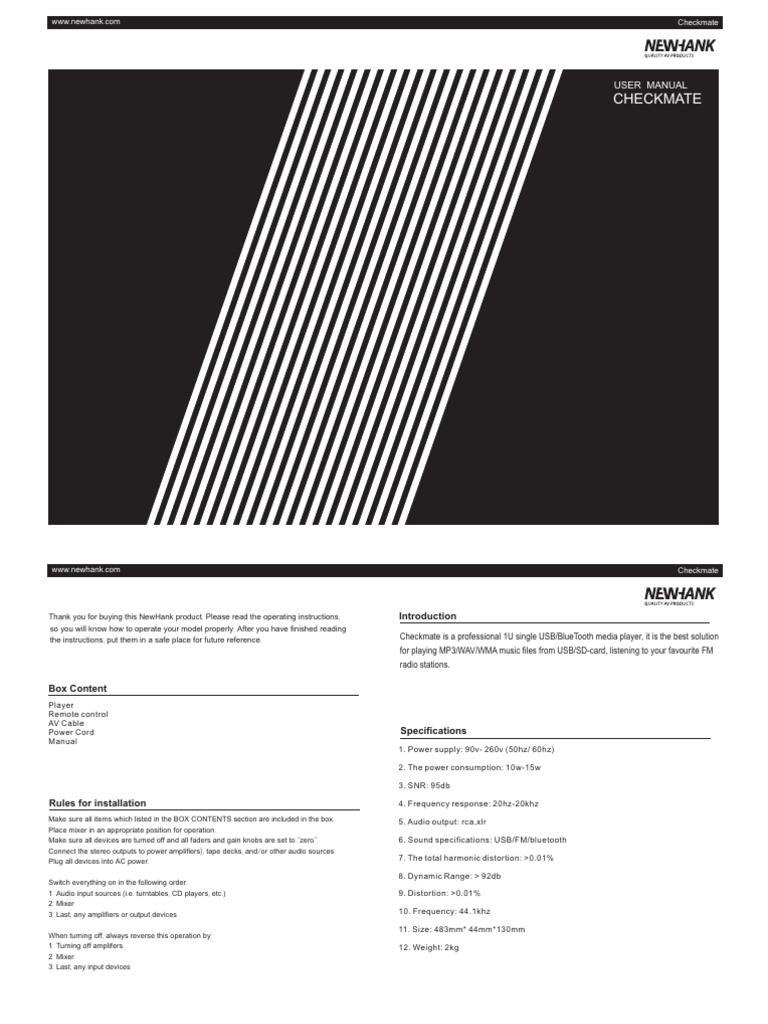 Checkmate Manual Pdf Frequency Modulation Computer Engineering