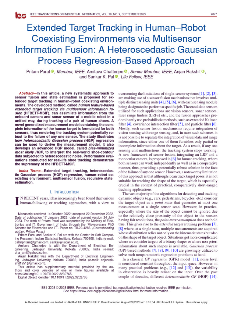 Multisensor Fusion for Extended Target Tracking | PDF | Regression ...