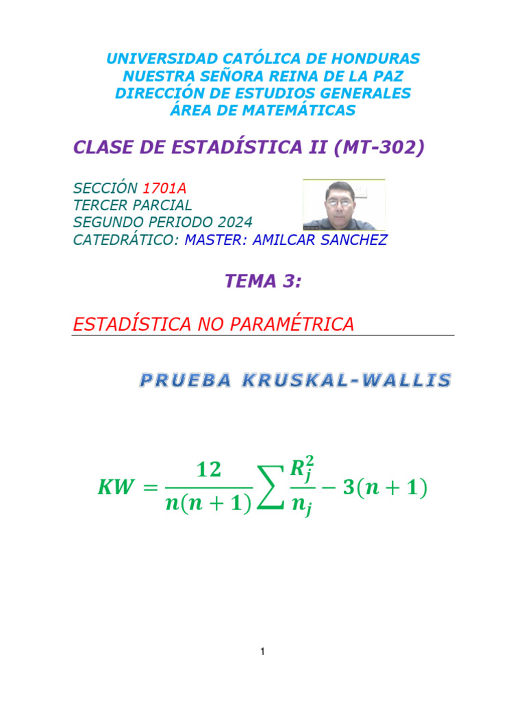 Prueba Kruskal-Wallis | PDF