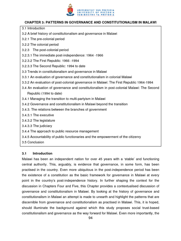 HISTORY OF MALAWI intelligence overview