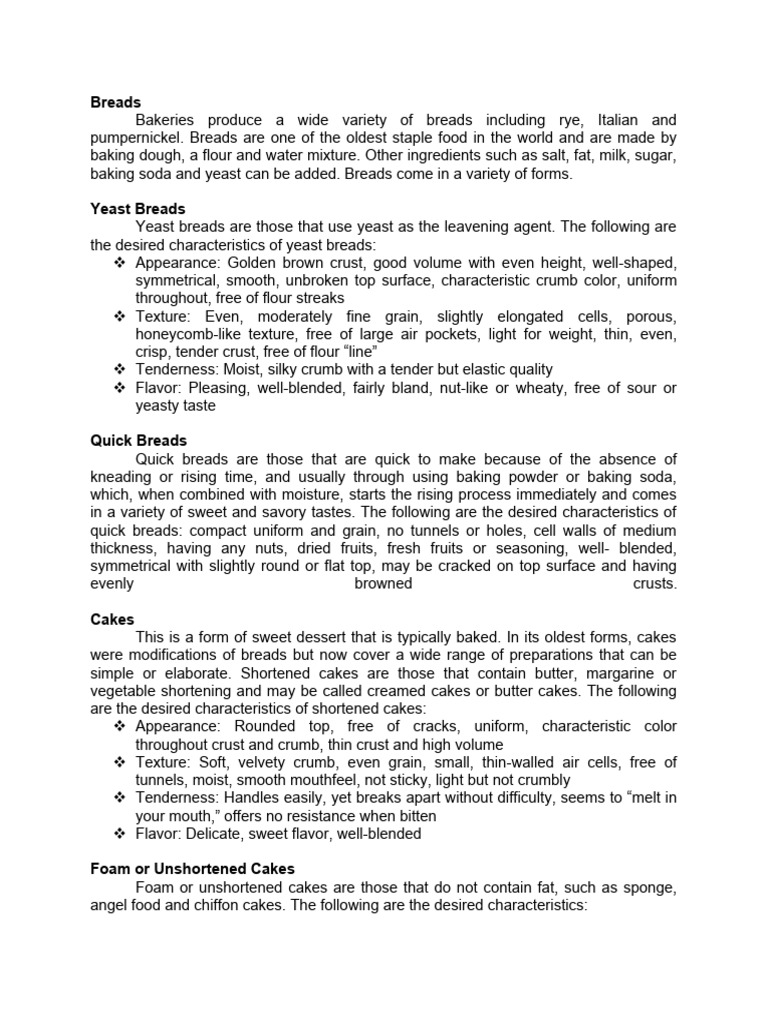 Classification of Bakery Products | PDF | Breads | Doughnut