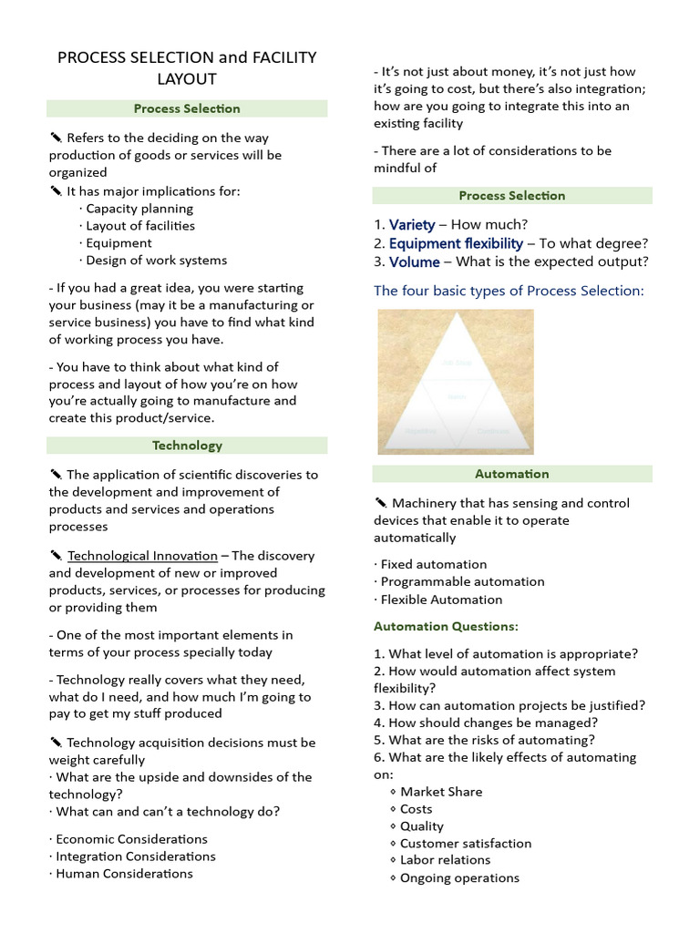 Busman Process Selection and Facility Layout | PDF | Automation ...