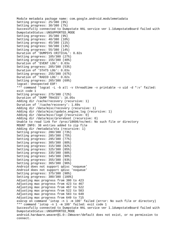 Dumpstate 2024 08 01 05 07 23 Dumpstate - Log 13379 | PDF | Directory ...
