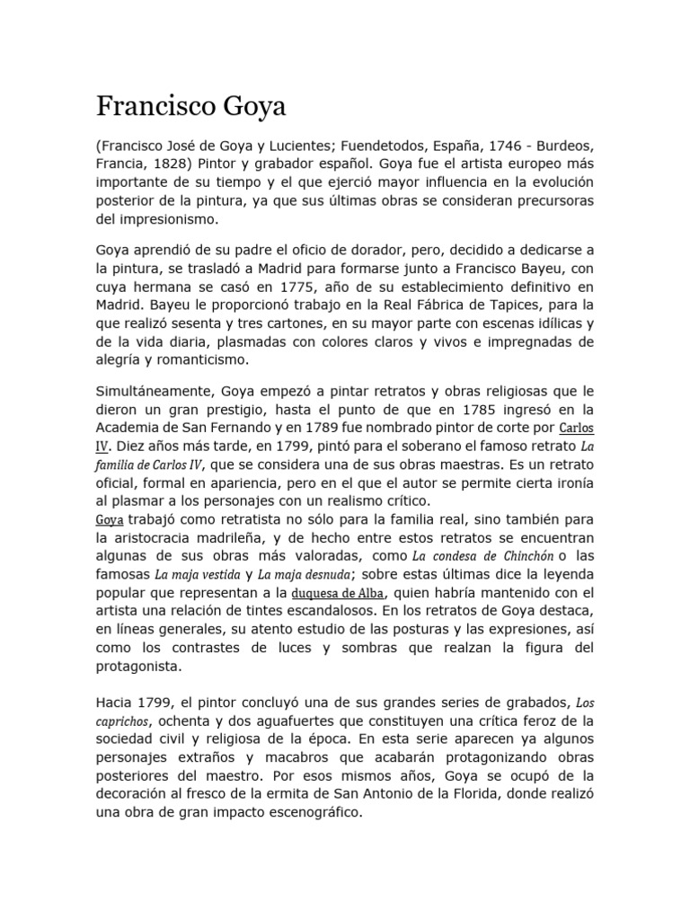 Francisco de Goya | PDF | Francisco Goya | Pinturas