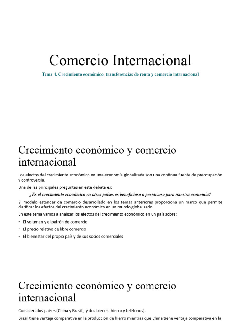 Efectos del Crecimiento en Comercio Internacional | PDF | El comercio ...