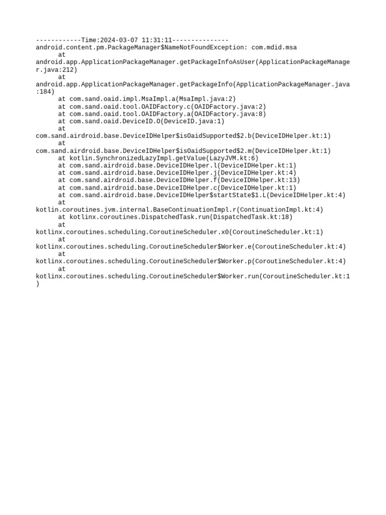 Android PackageManager Exception Guide | PDF | Business
