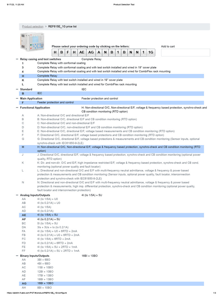 ABB REF615 Relay Configuration Guide | PDF | Relay | Switch