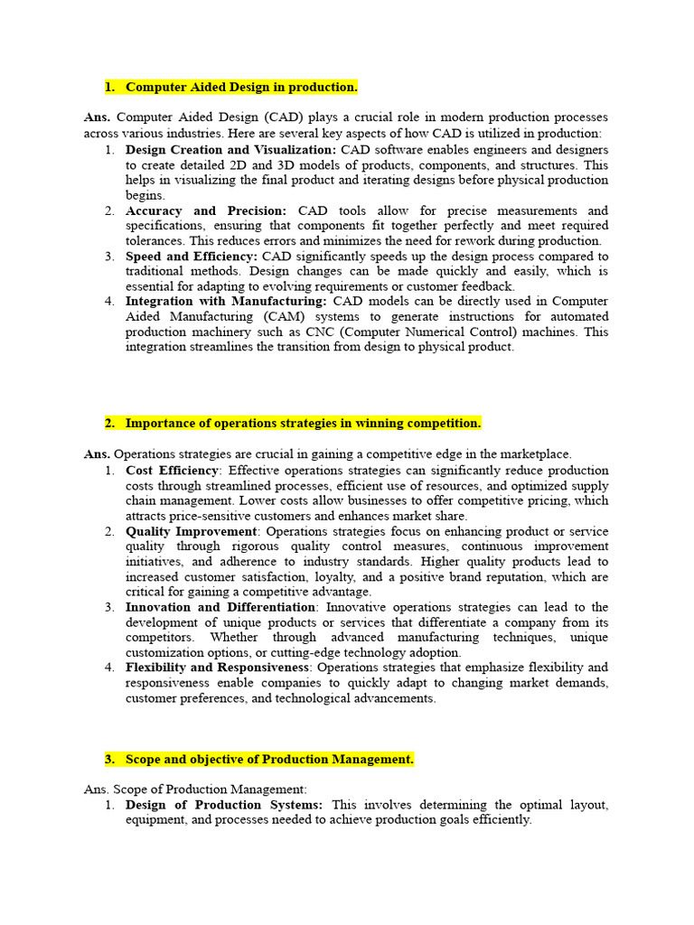 Production and Operations Management | PDF | Lean Manufacturing ...