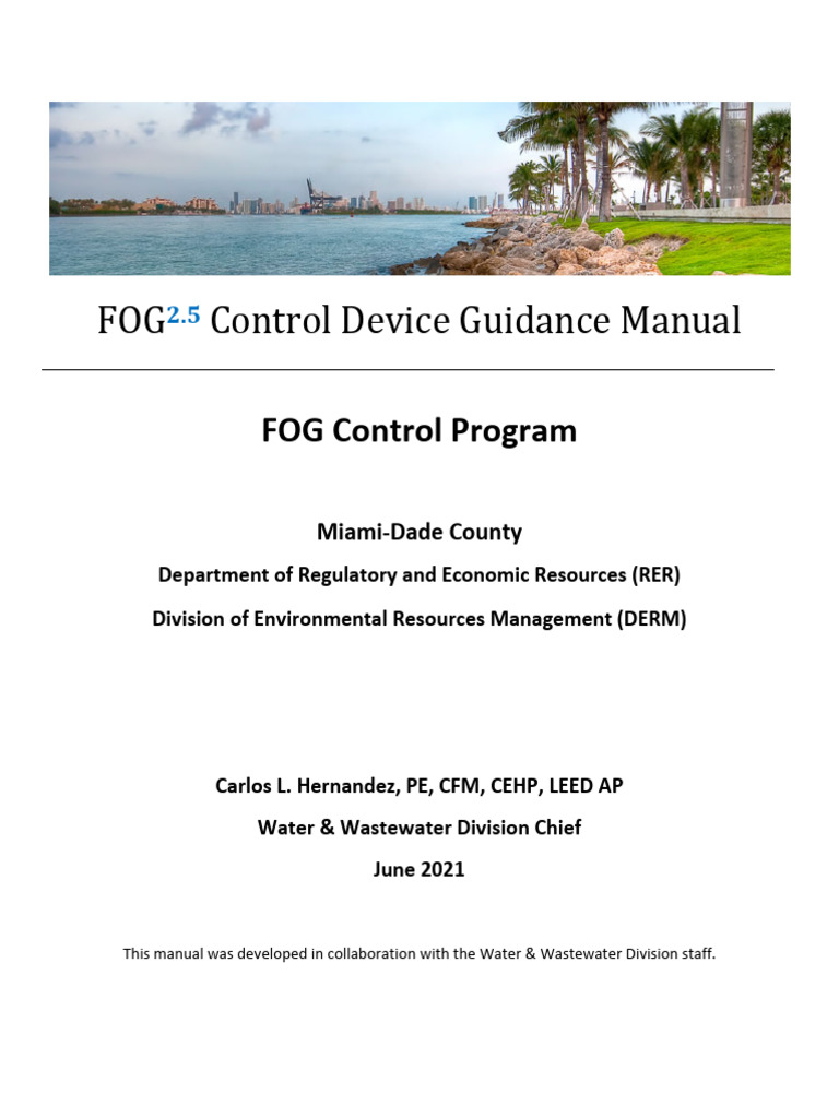 FOG2.5 Control Device Manual Guide | PDF | Sanitation | Sewage