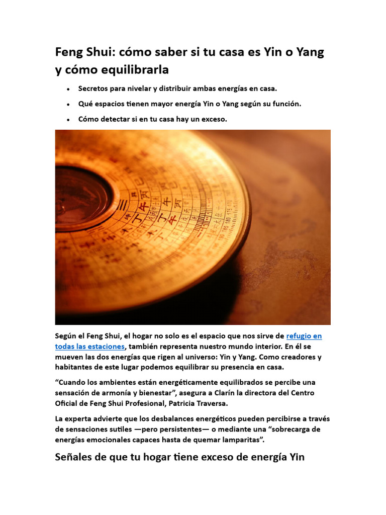 Feng Shui - Cómo Saber Si Tu Casa Es Yin o Yang y Cómo Equilibrarla ...