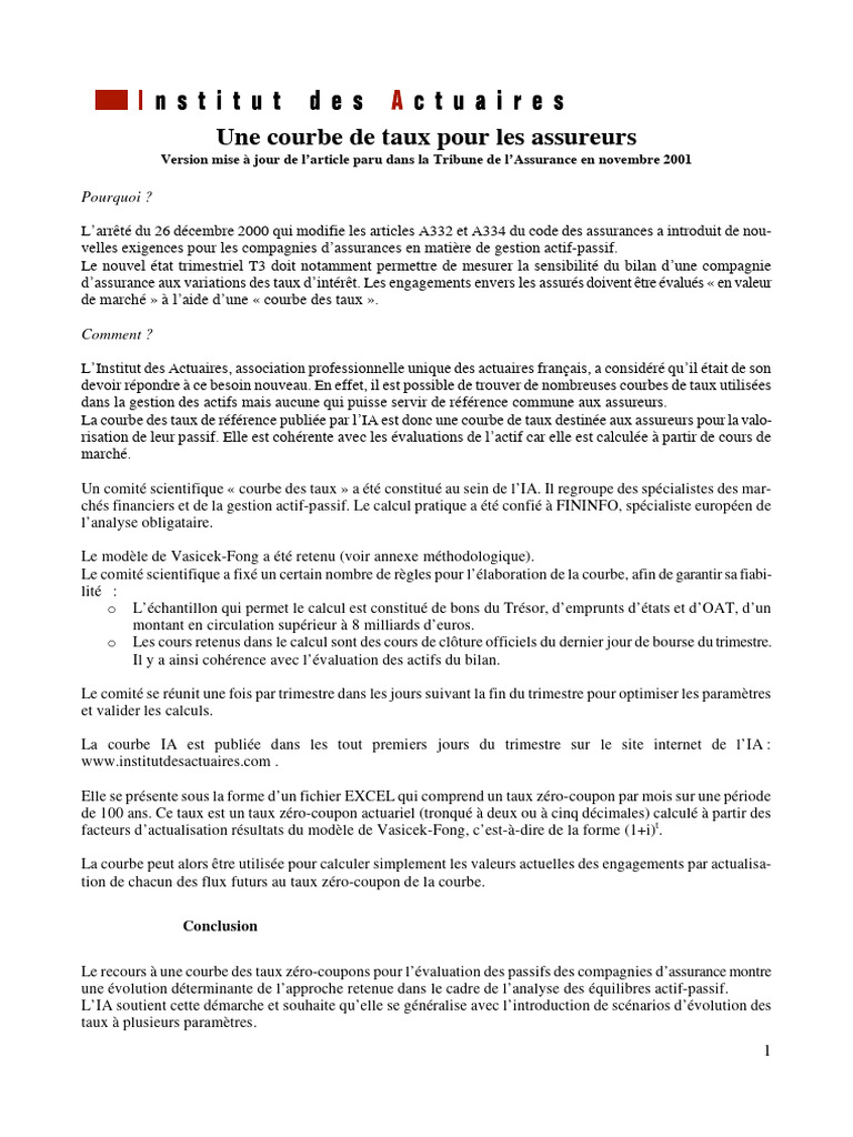 Mthodologie | PDF | Assurance | Courbe de rendement