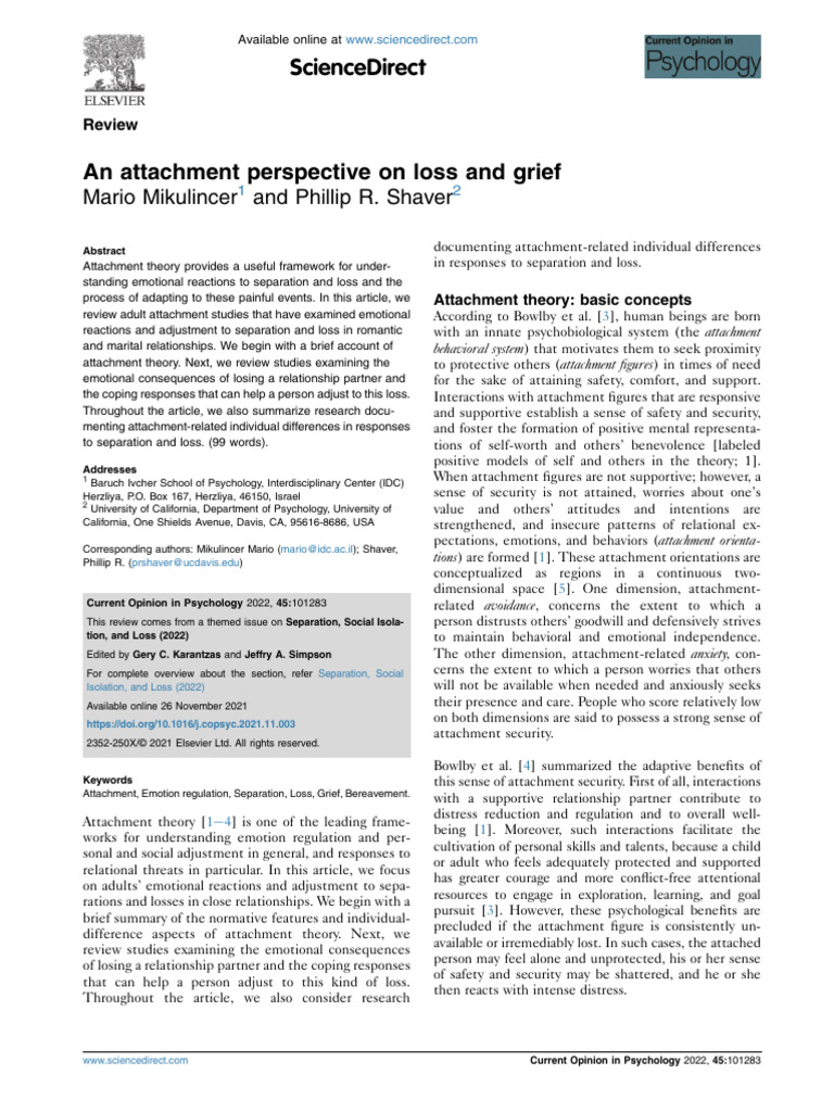 an-attachment-perspective-on-loss-and-grief-pdf-attachment-theory