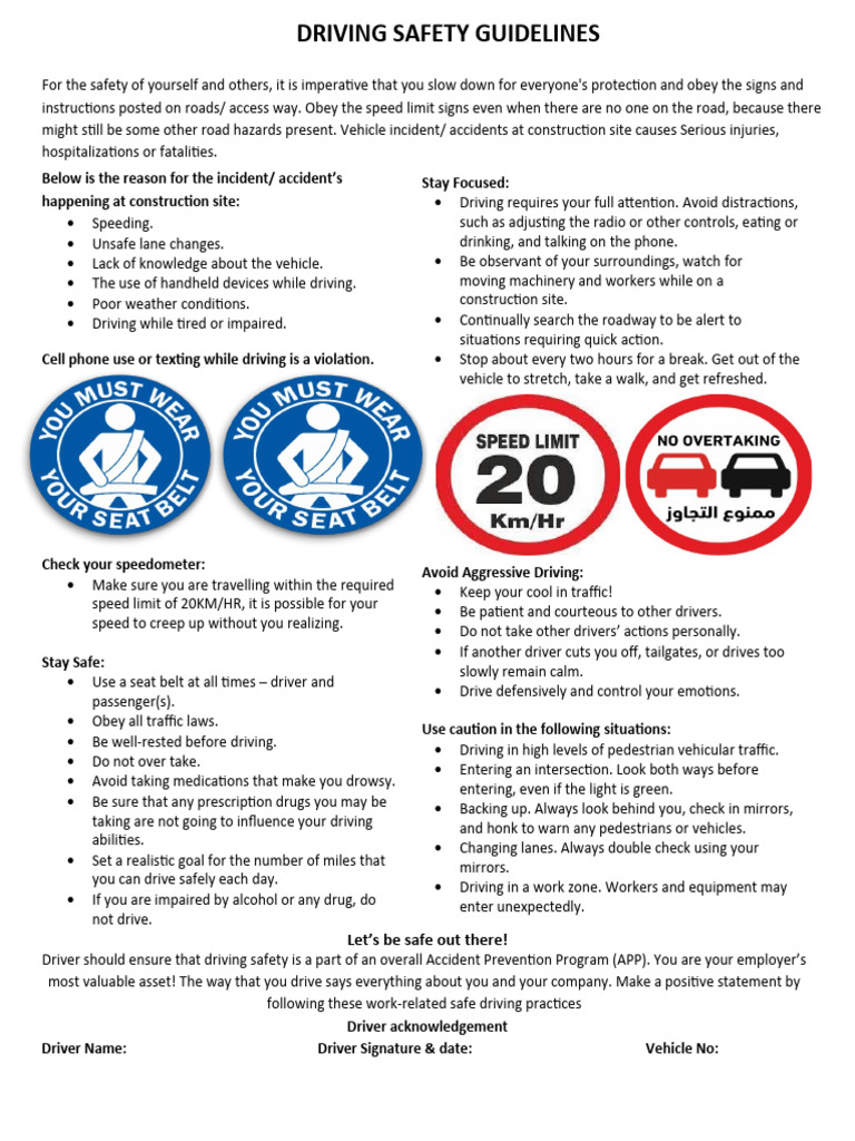 Essential Driving Safety Guidelines | PDF | Driving | Traffic