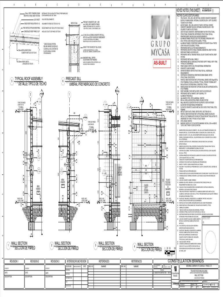 CD 06-02 - Sheet - Ar 10-350 - WALL SECTIONS | PDF | Albañilería ...