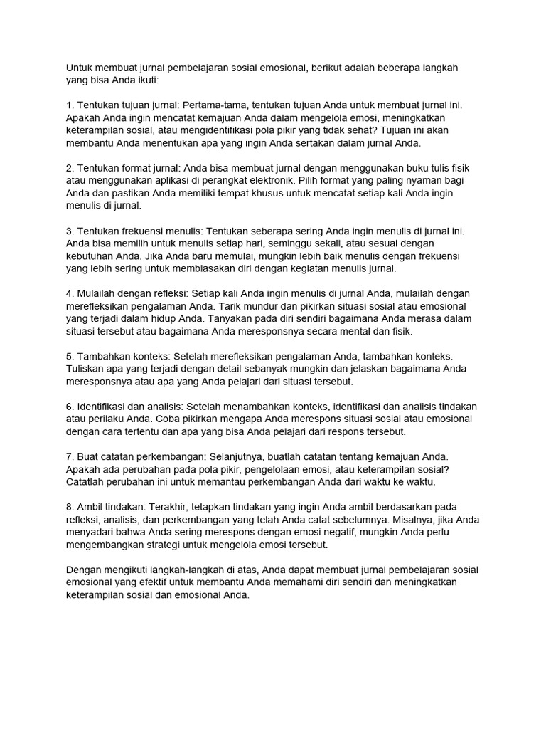 Cara Membuat Jurnal Pembelajaran | PDF | Karier & Perkembangan ...