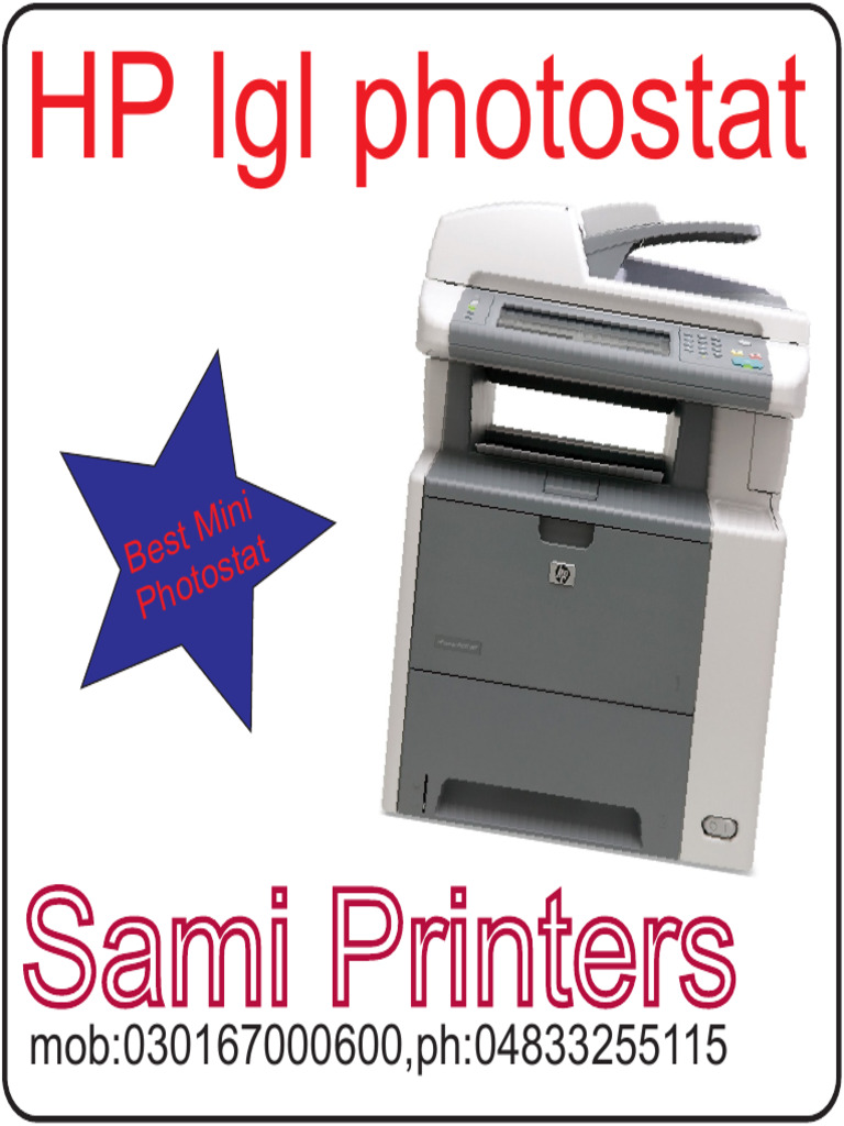Sami Printers: Mob:030167000600, ph:04833255115 | PDF