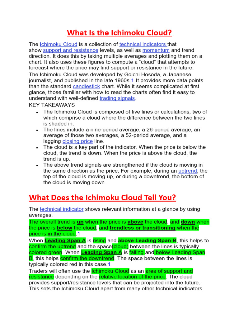 Understanding Ichimoku Cloud Basics | PDF | Financial Markets ...