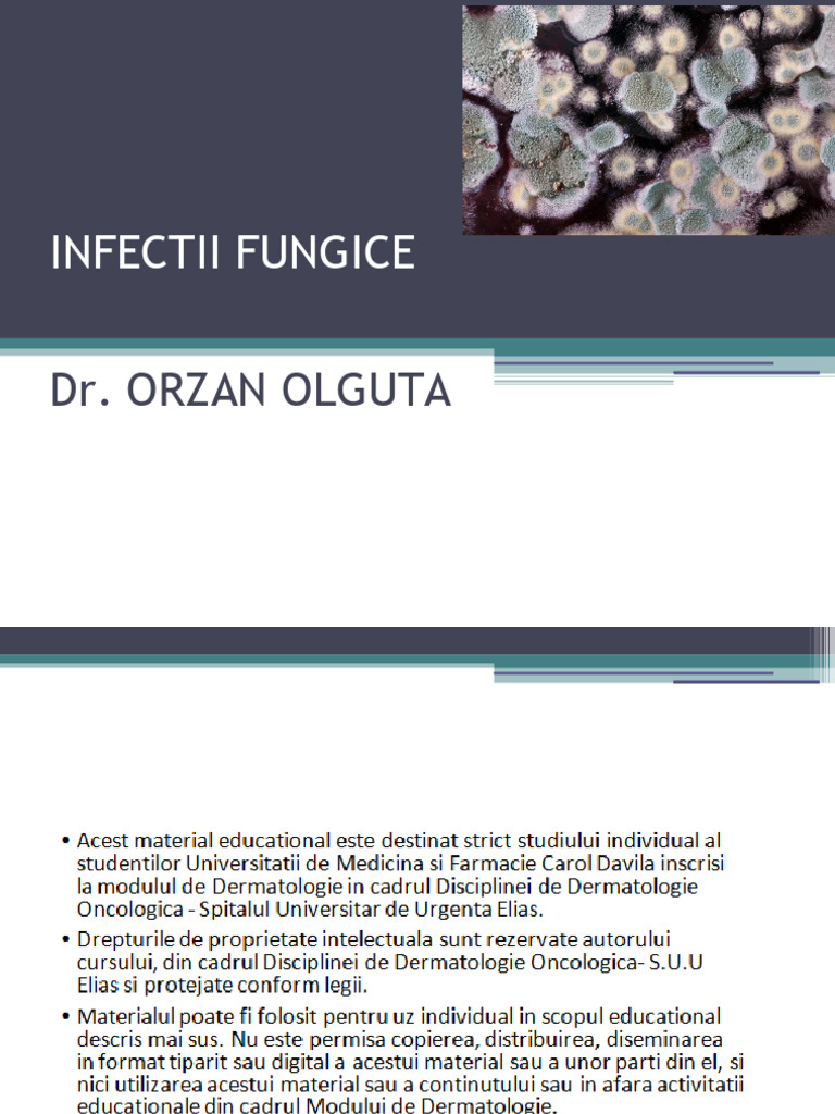 Curs 5.1 Dermatologie - Infectii Fungice - 2020 | PDF