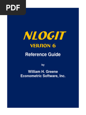 NLOGIT 6 Reference Guide | PDF | Logistic Regression | Applied